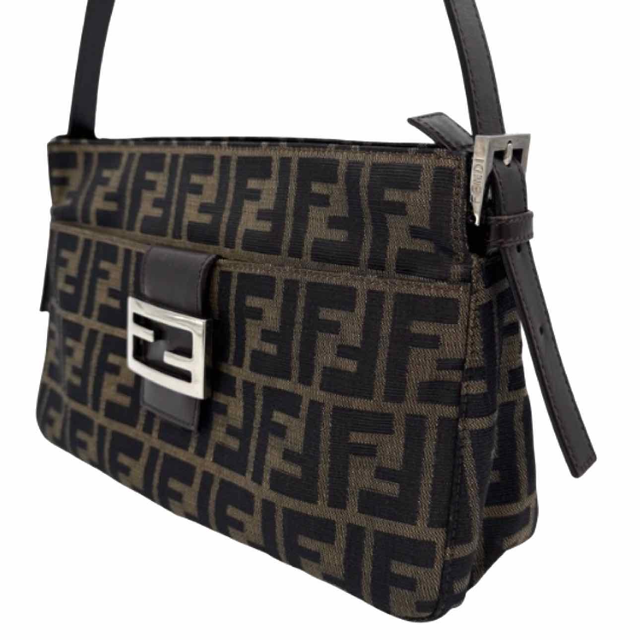 FENDI Zucca Baguette Shoulder Bag Brown