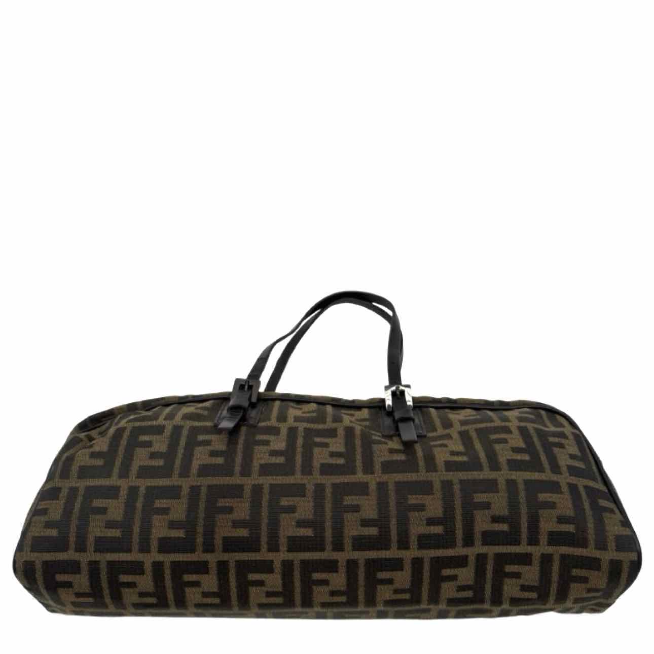 FENDI Zucca Canvas East West Boston Bag Brown