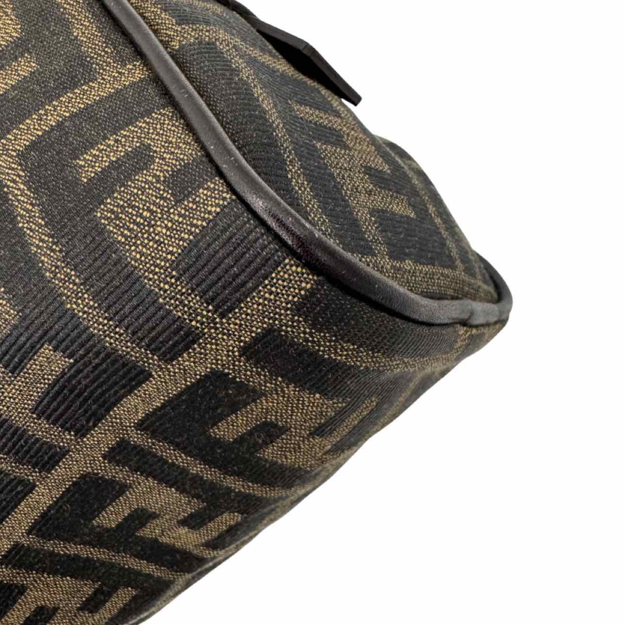 FENDI Zucca Canvas East West Boston Bag Brown