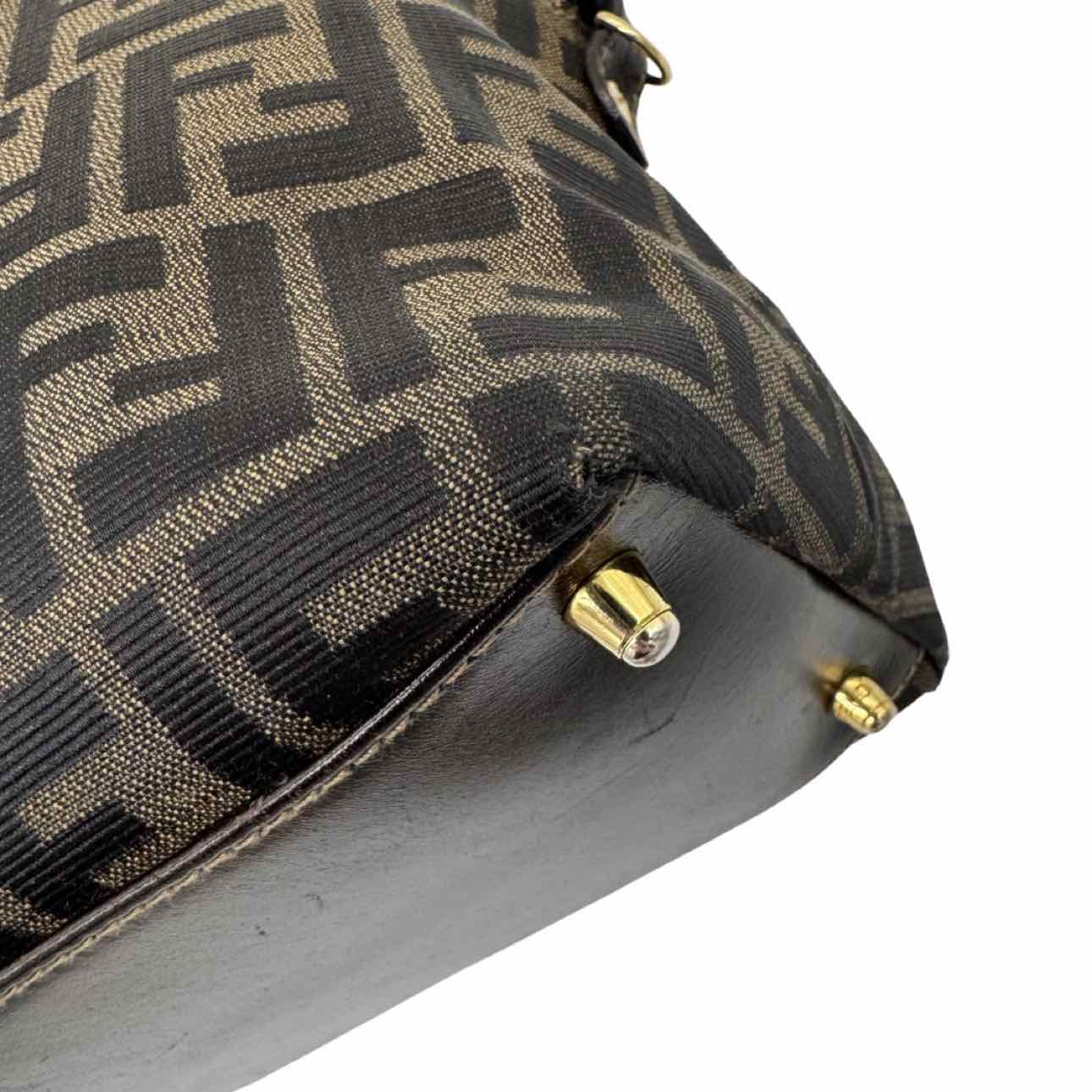 FENDI Zucca FF Top Hadle Tote Bag Brown
