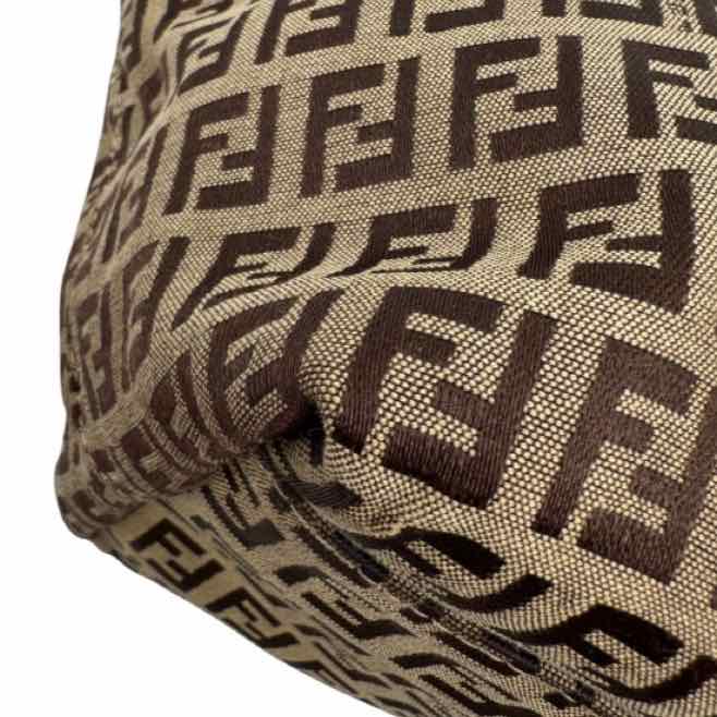 FENDI Zucchino Canvas Shopping Tote Brown