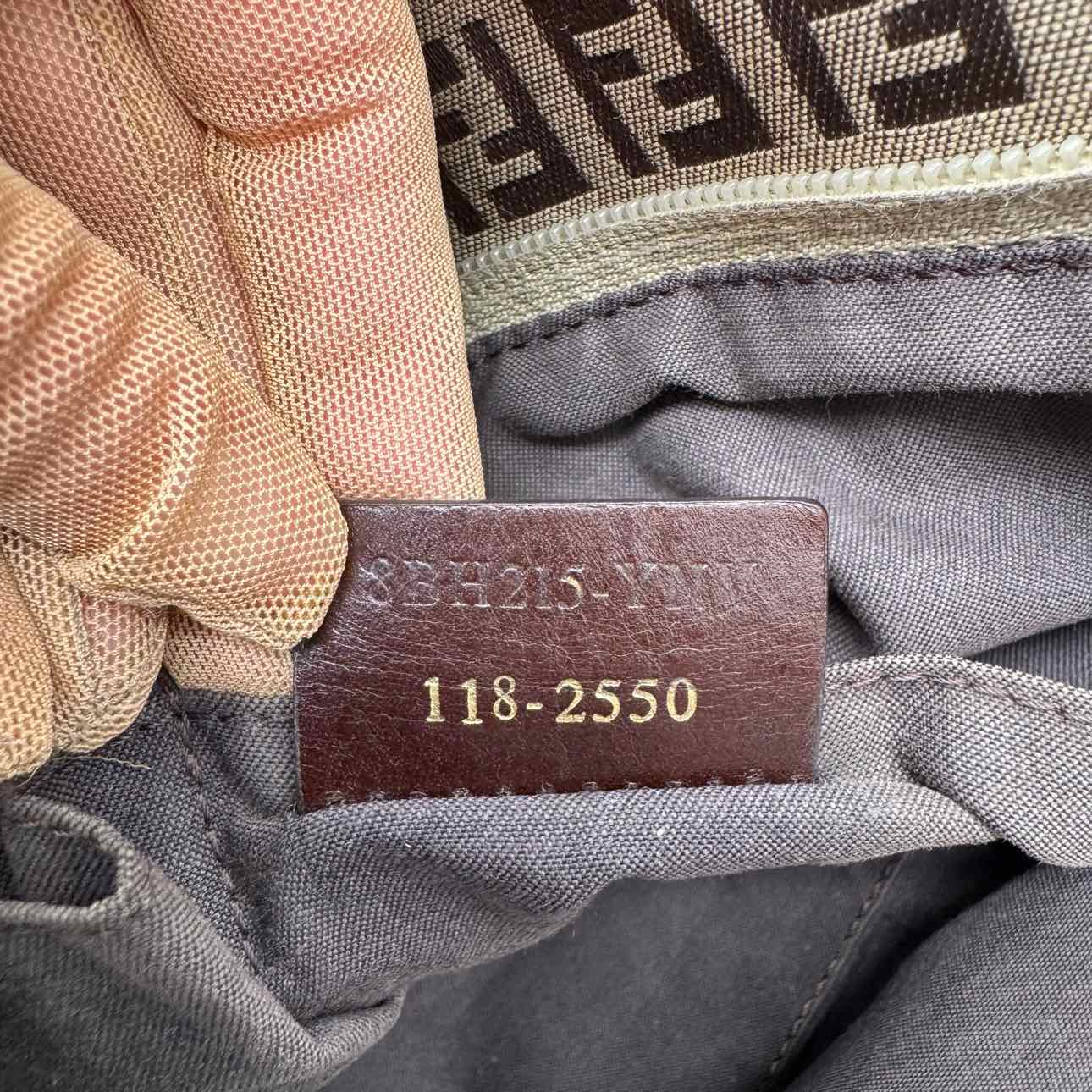 FENDI Zucchino Canvas Shopping Tote Brown