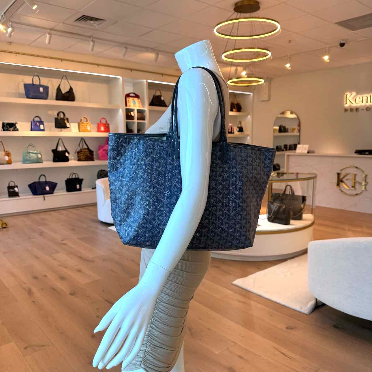 GOYARD Goyardine Saint Louis PM Tote Grey (Pre-Owned)