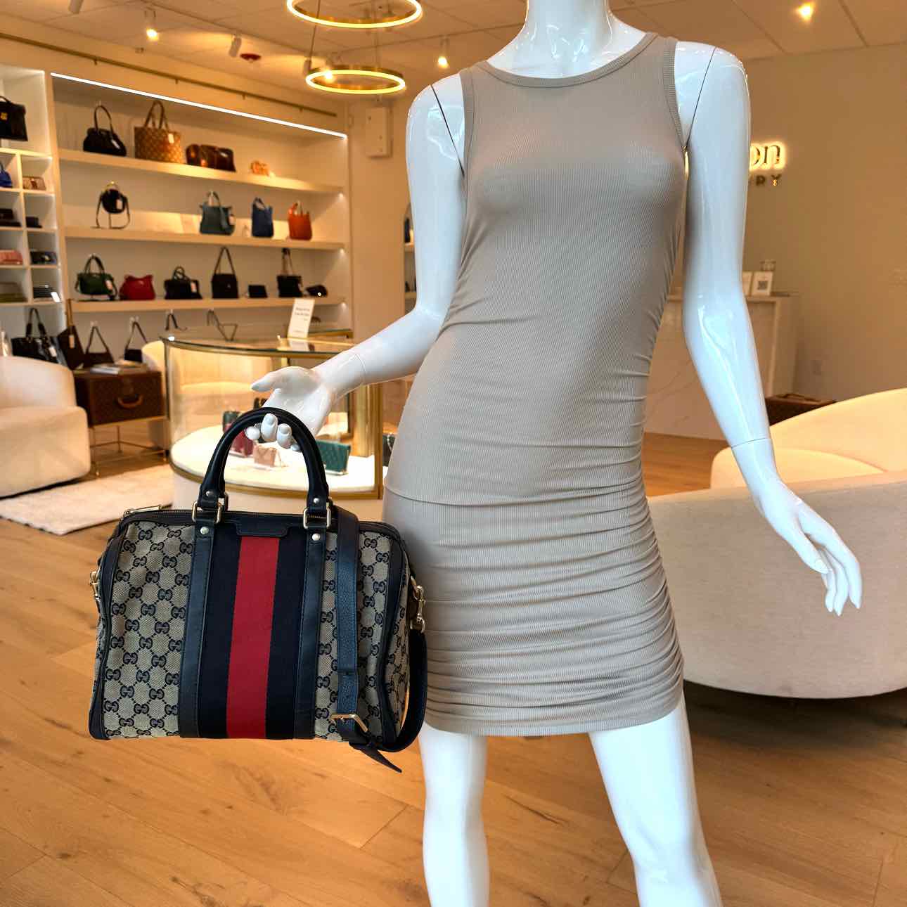 GUCCI Boston Medium Duffel Blue