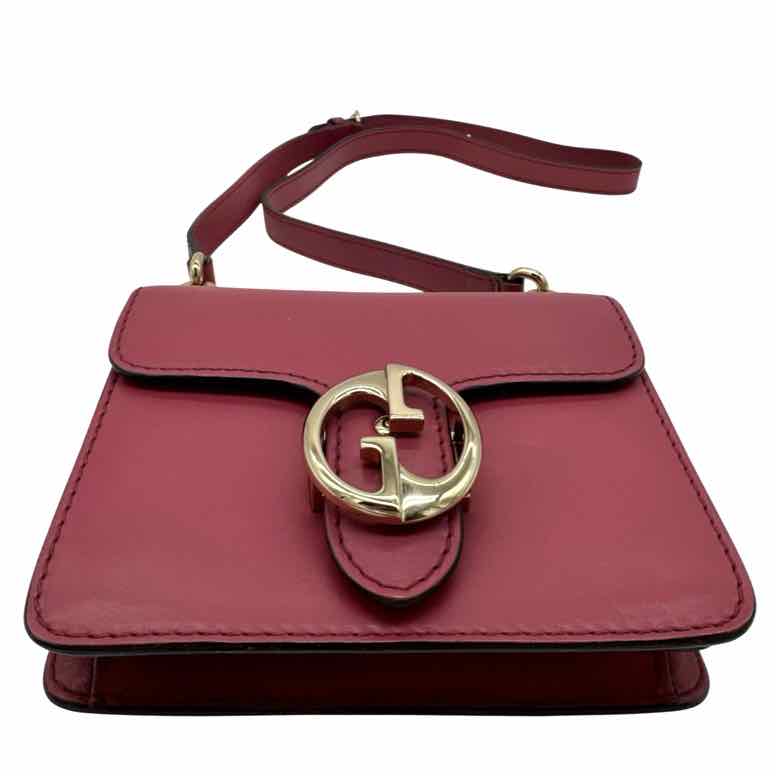 GUCCI Calfskin Double G 1973 Crossbody Burgandy
