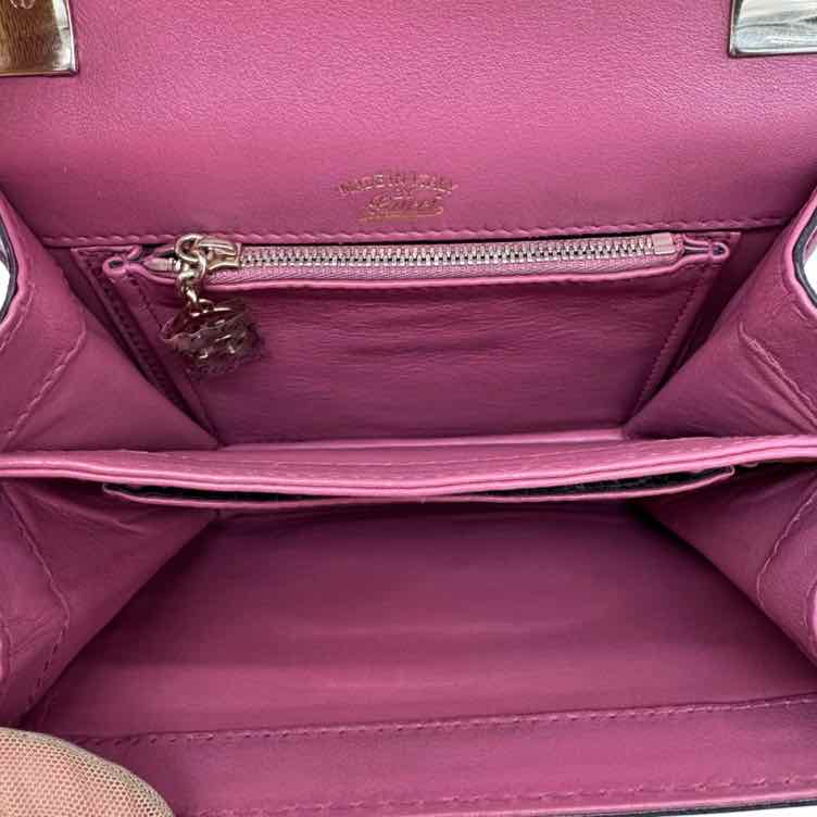 GUCCI Calfskin Double G 1973 Crossbody Burgandy