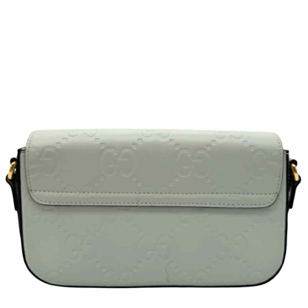 GUCCI Calfskin GG Super Mini Mint Crossbody Bag