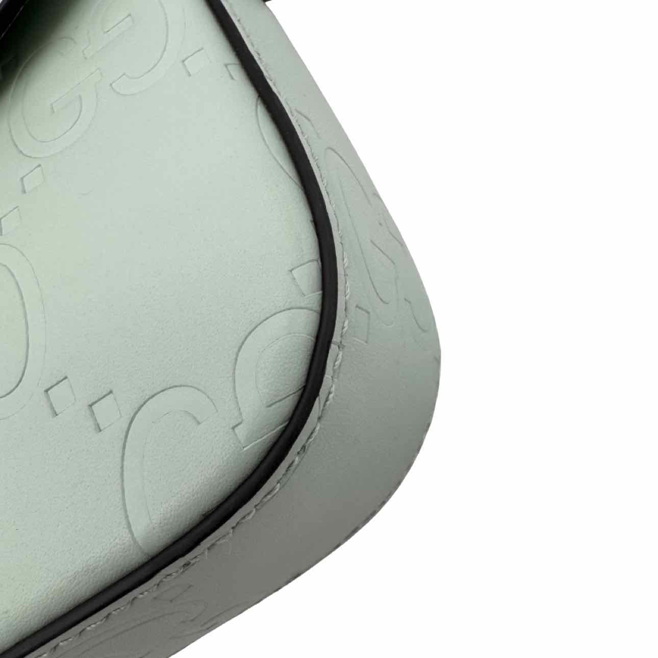 GUCCI Calfskin GG Super Mini Mint Crossbody Bag