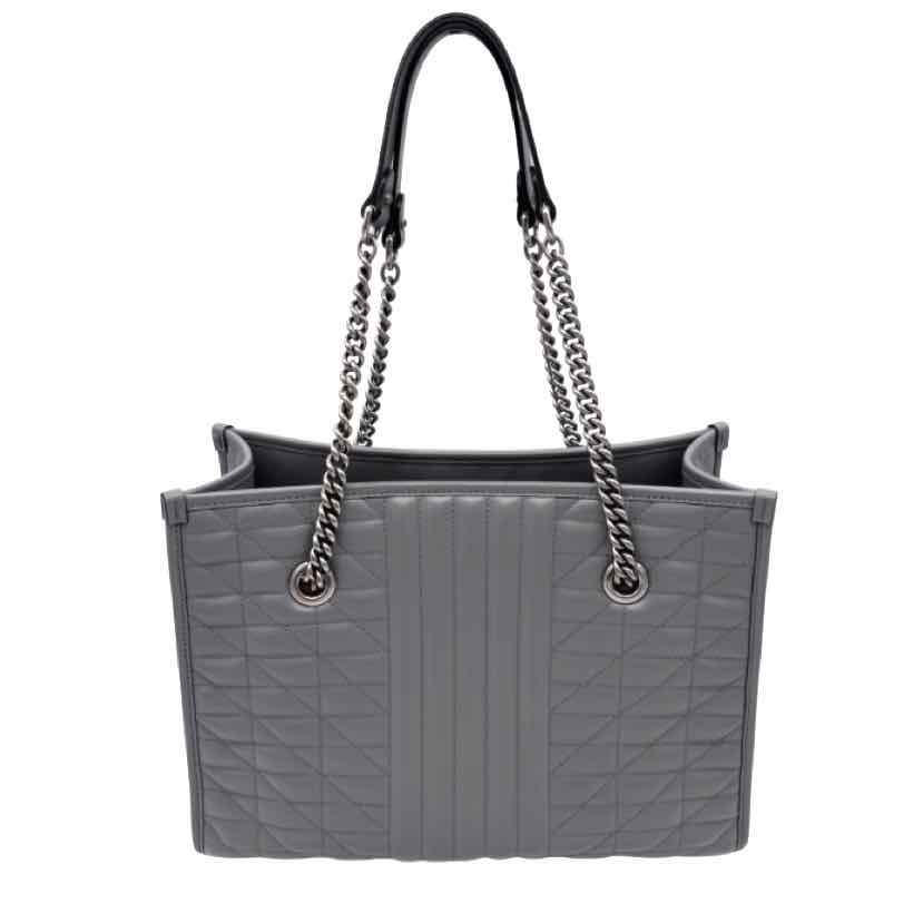 GUCCI Calfskin Matelasse Aria Medium Tote Grey (Pre-Owned)