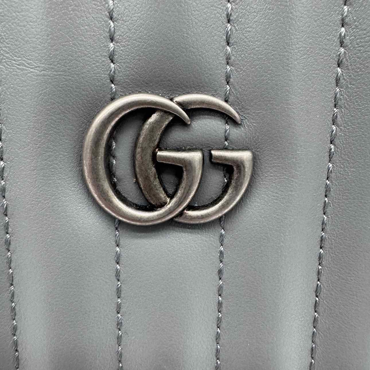 GUCCI Calfskin Matelasse Aria Medium Tote Grey (Pre-Owned)