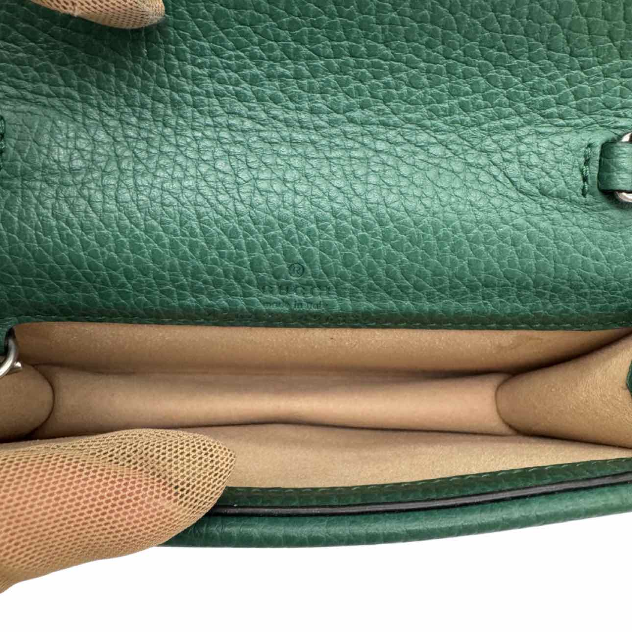 GUCCI Calfskin Mini Dionysus Chain Crossbody Green Crossbody