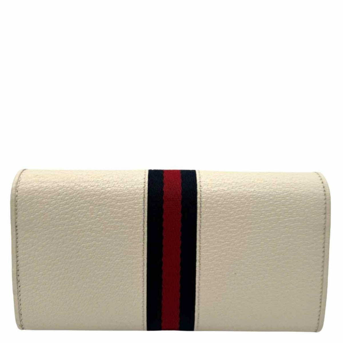 GUCCI Calfskin Ophidia Chain Wallet White