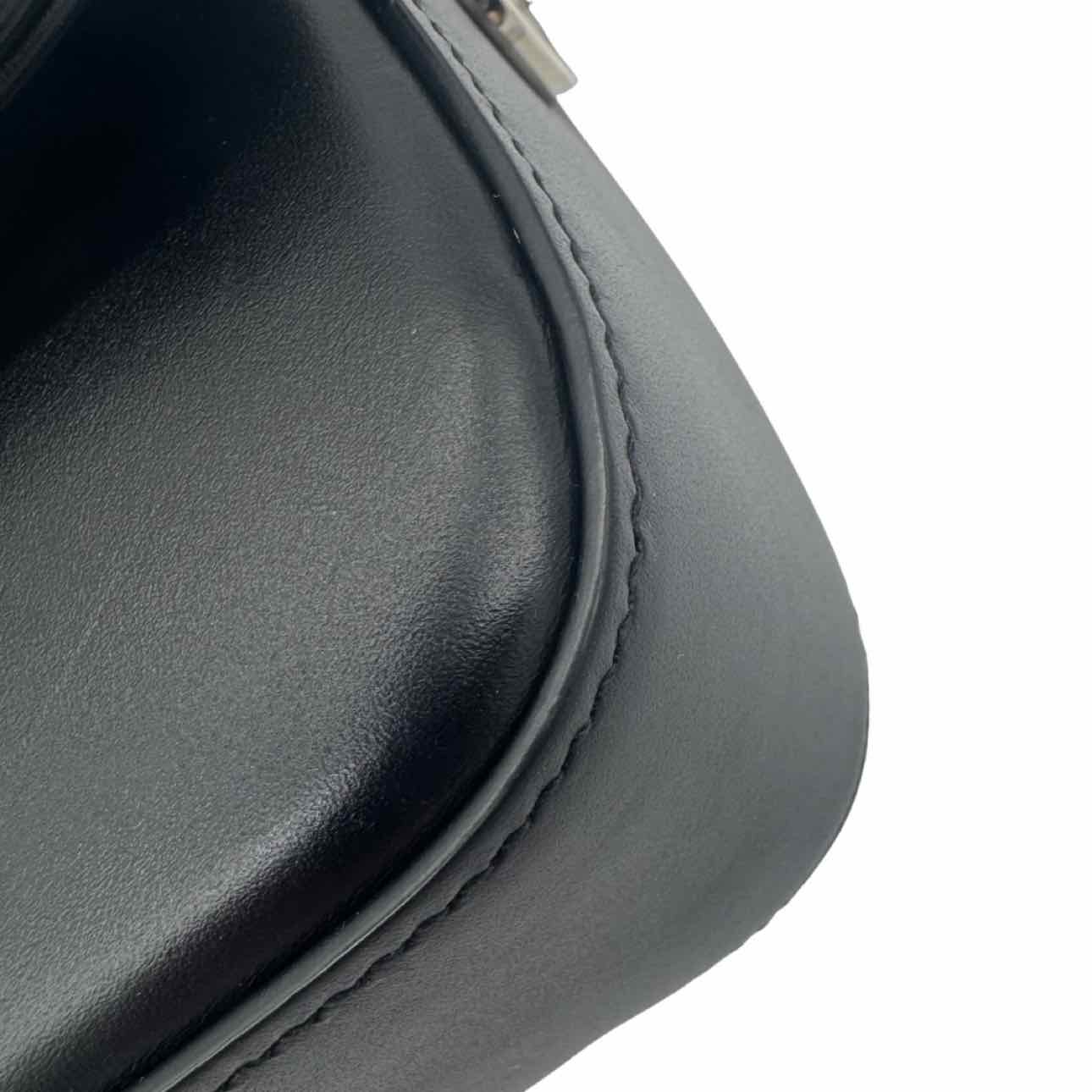 GUCCI Calfskin Senna Top Handle Shoulder Bag Black