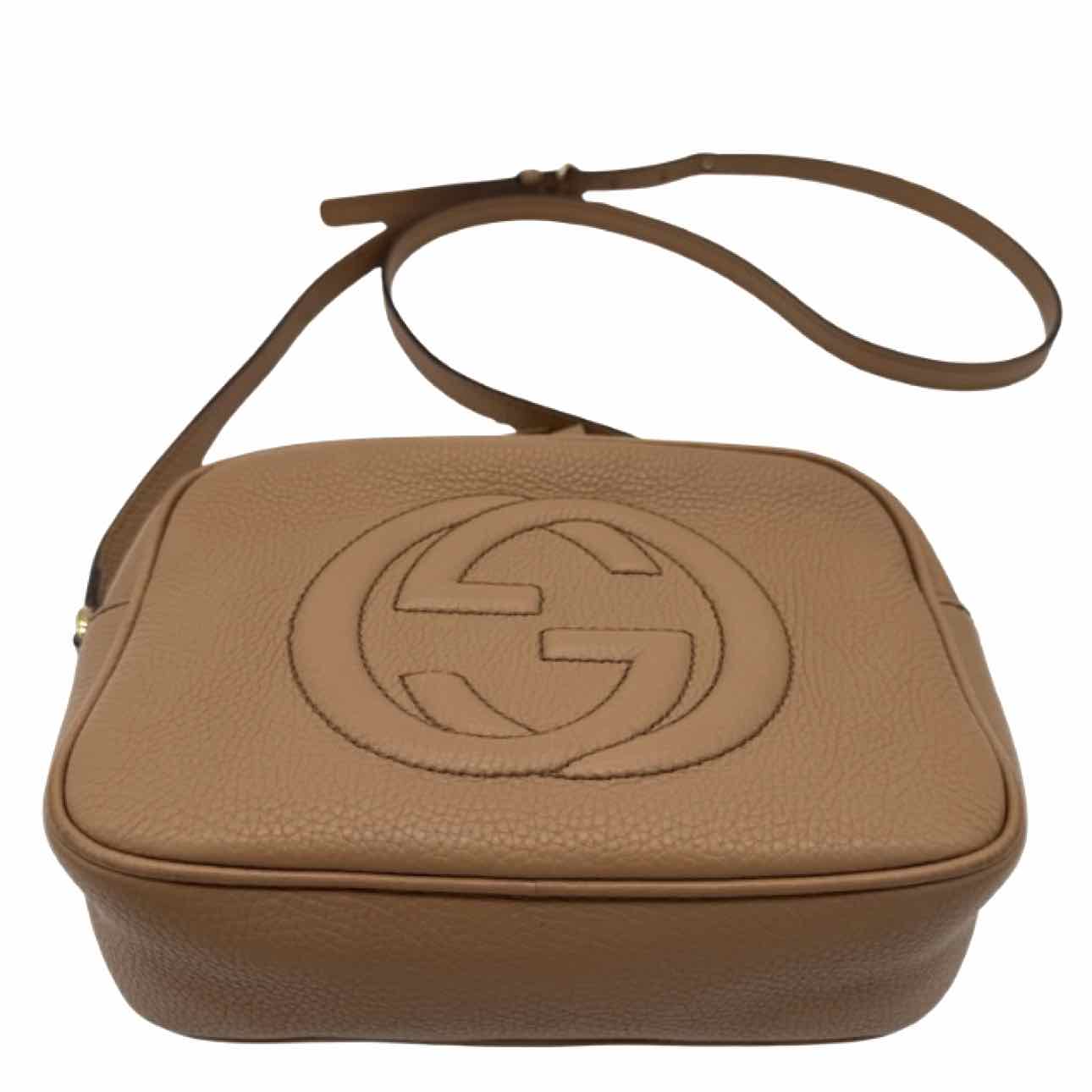 GUCCI Calfskin Small Soho Disco Camelia Crossbody