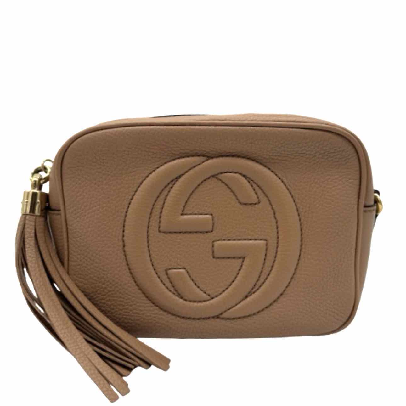 GUCCI Calfskin Small Soho Disco Crossbody Camelia Crossbody