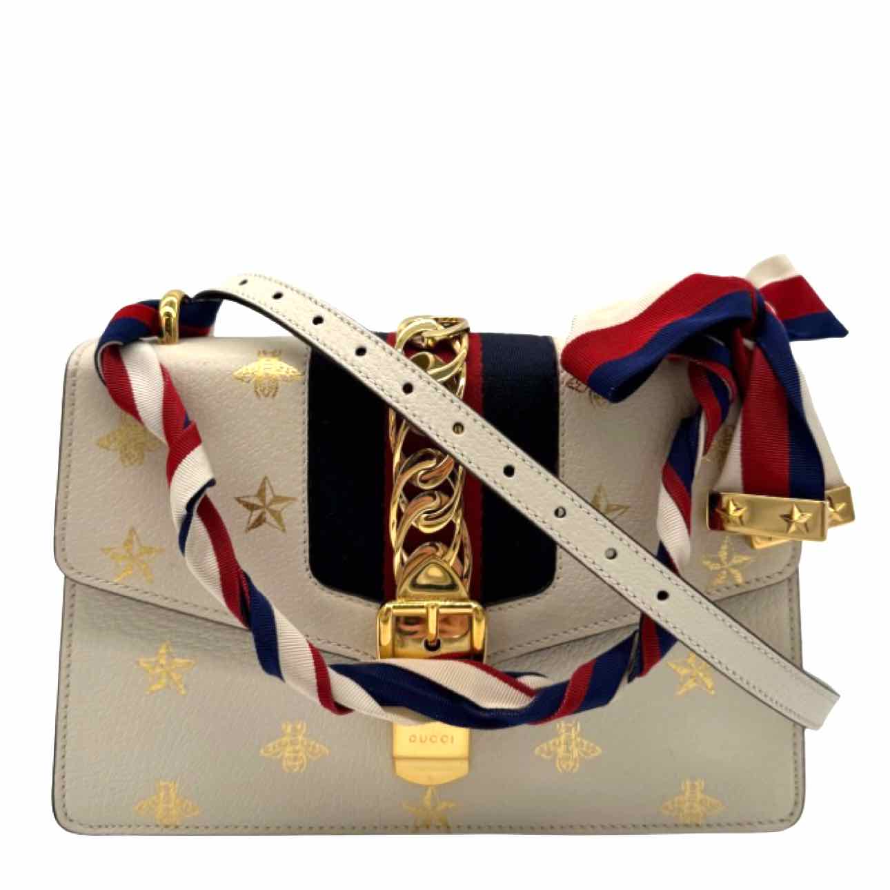 GUCCI Calfskin Sylvie Bee Star Shoulder Bag Small