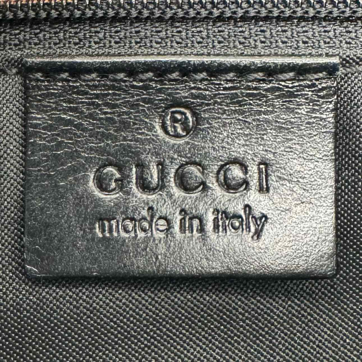 GUCCI Canvas Jackie Bardot Shoulder Bag Black