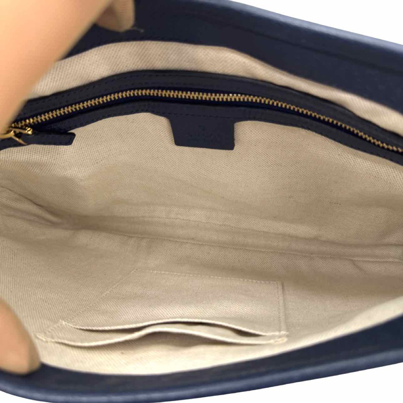 GUCCI Canvas Jackie Flora Medium Hobo Bag Navy