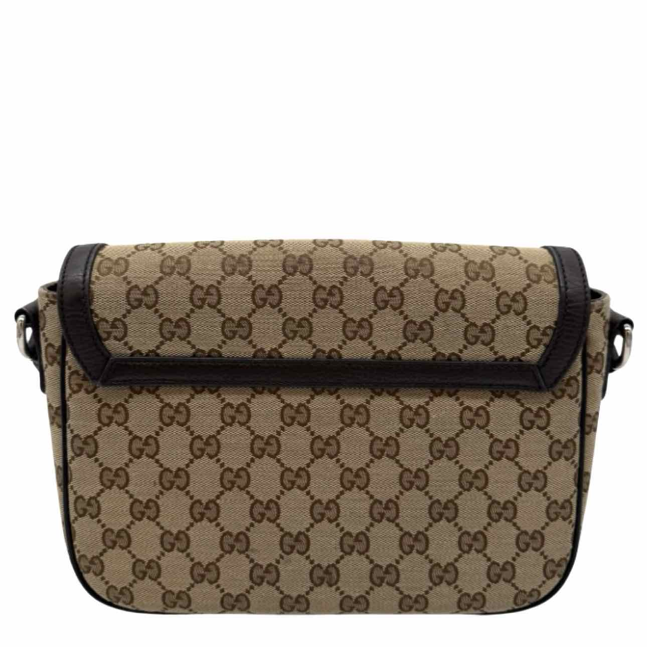GUCCI Canvas Messenger Bag Brown