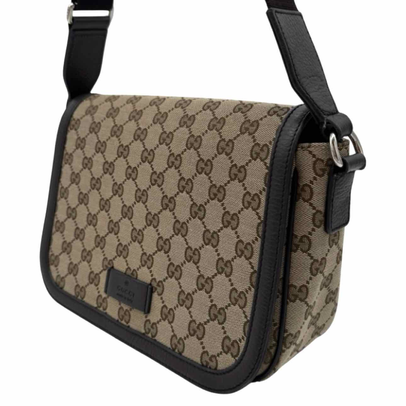 GUCCI Canvas Messenger Bag Brown