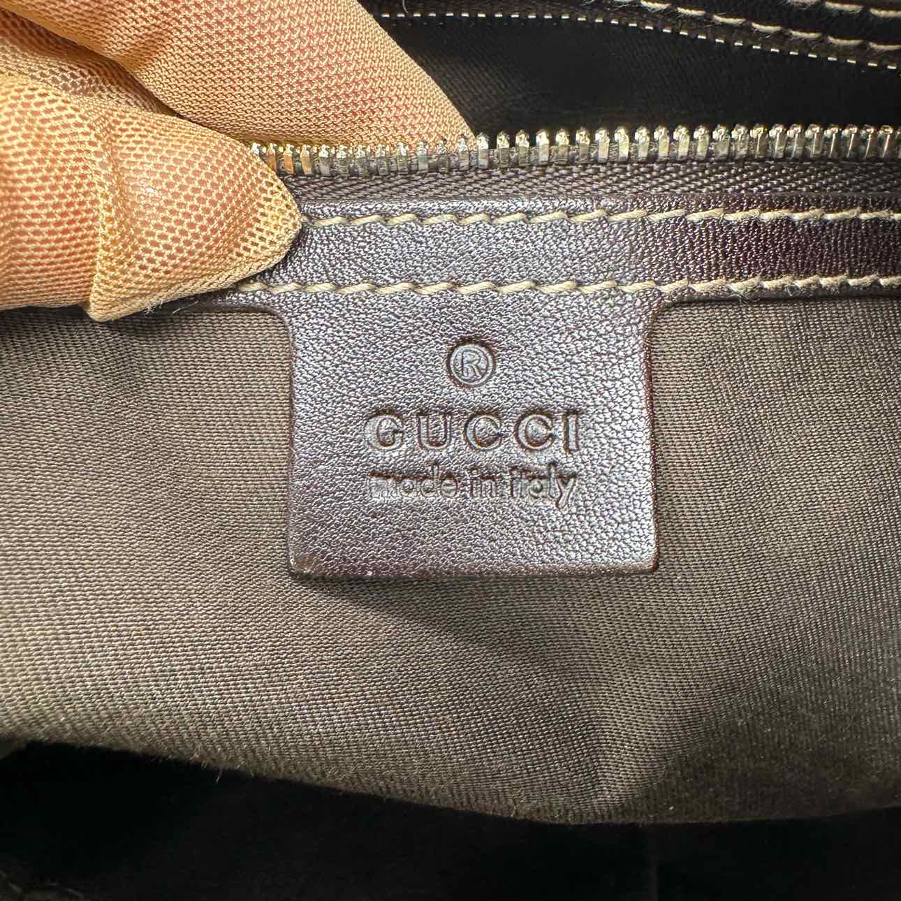 GUCCI Canvas Royal Hobo Bag Brown