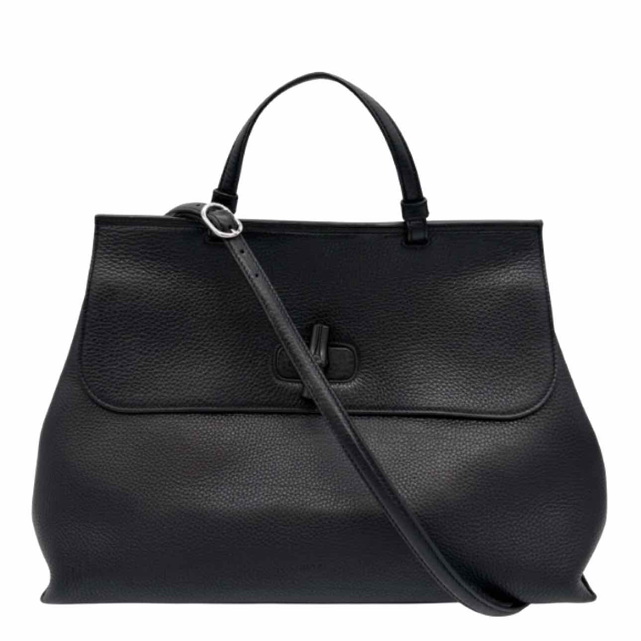 GUCCI Cellarius Calfskin Large Bamboo Daily Top Handle Bag Black