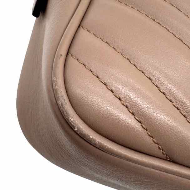GUCCI GG Matelasse Chevron Leather Small Marmont Camera Bag Beige
