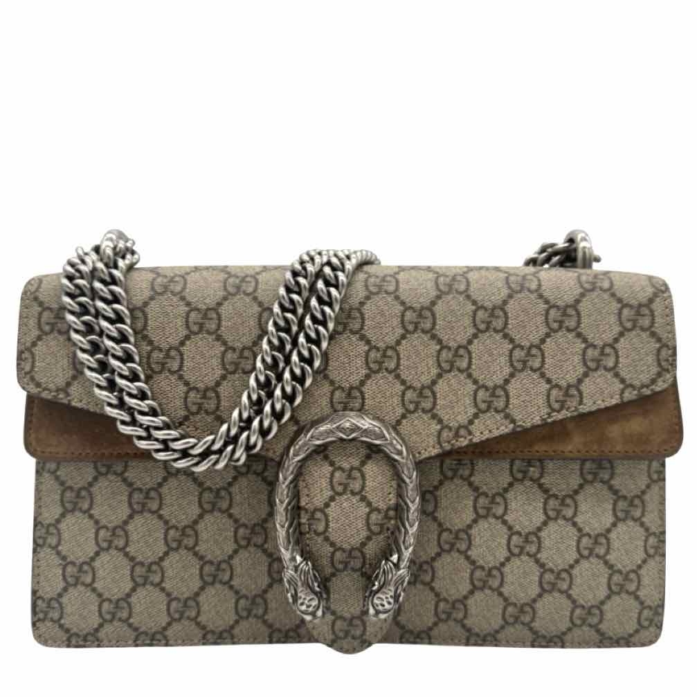 GUCCI GG Supreme Medium Dionysus Shoulder Bag Beige