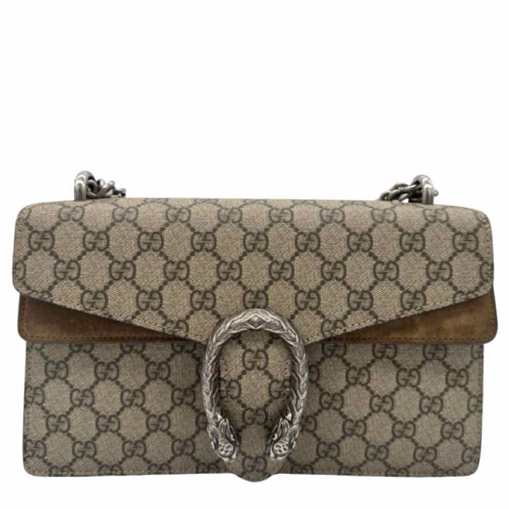 GUCCI GG Supreme Medium Dionysus Shoulder Bag Beige