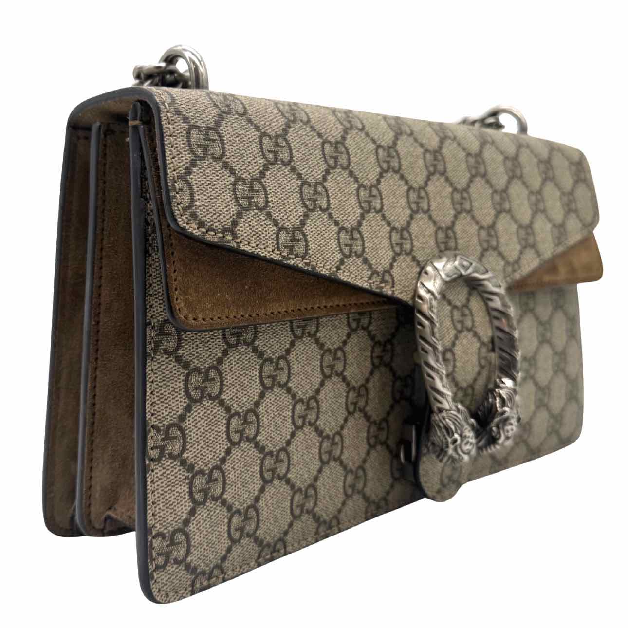 GUCCI GG Supreme Medium Dionysus Shoulder Bag Beige