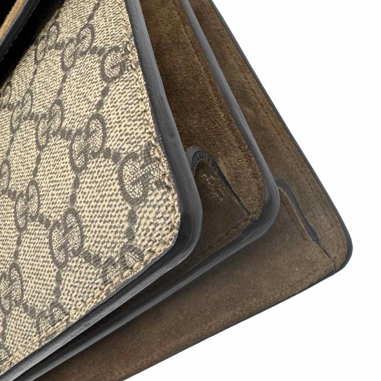 GUCCI GG Supreme Medium Dionysus Shoulder Bag Beige