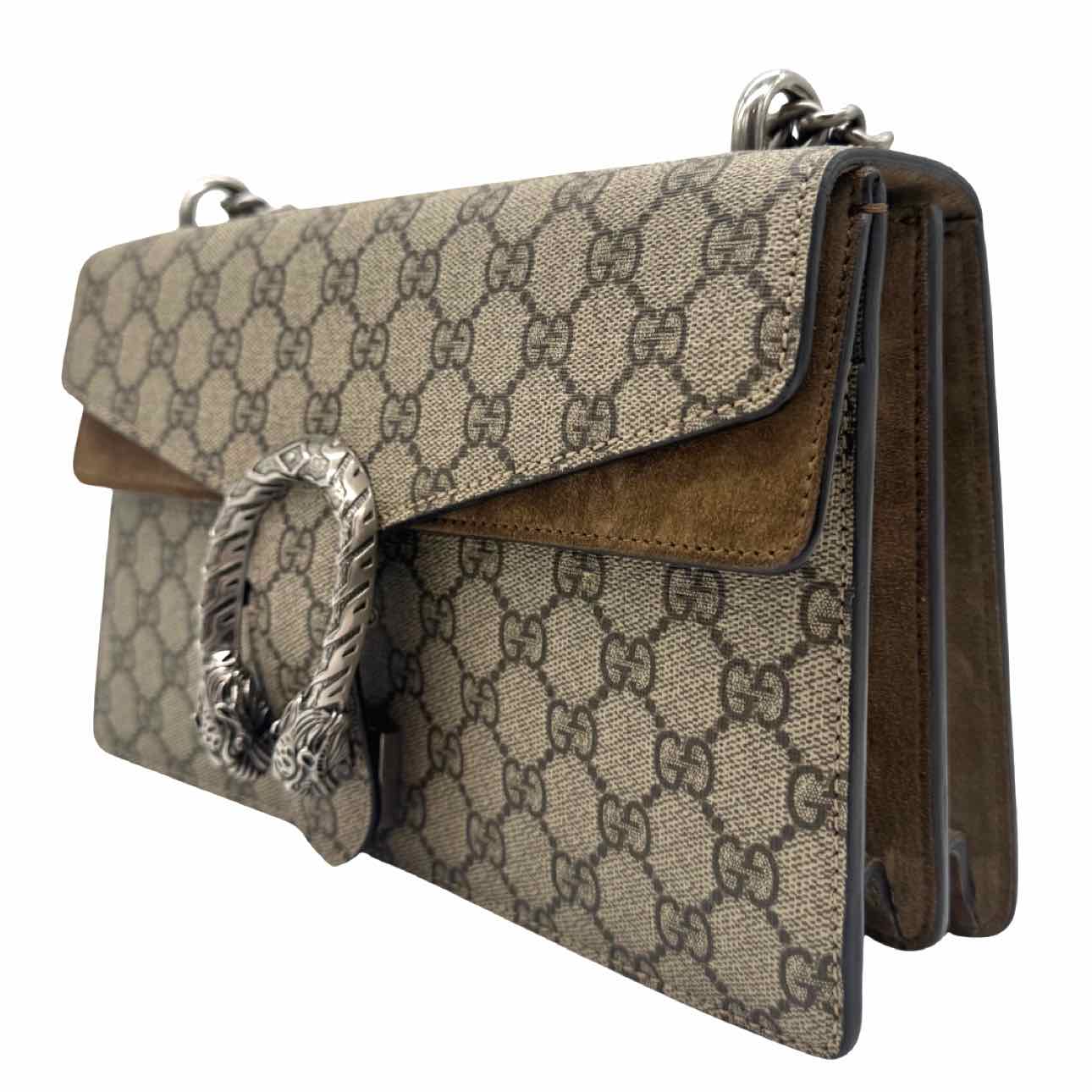 GUCCI GG Supreme Medium Dionysus Shoulder Bag Beige