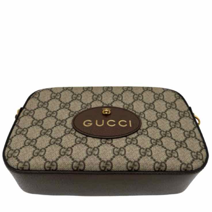 GUCCI GG Supreme Monogram Web Neo Vintage Messenger Bag Brown