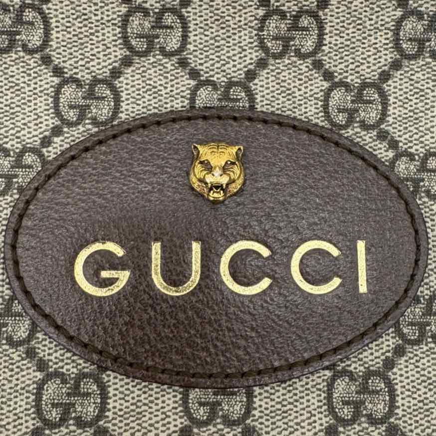 GUCCI GG Supreme Monogram Web Neo Vintage Messenger Bag Brown