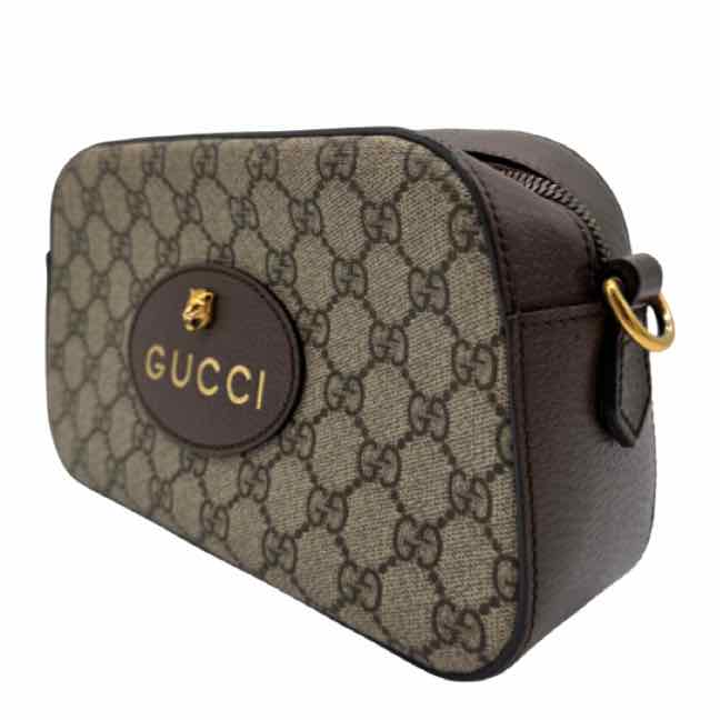 GUCCI GG Supreme Monogram Web Neo Vintage Messenger Bag Brown