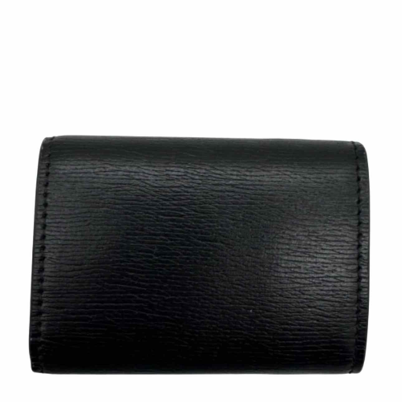 GUCCI Leather Script Trifold Wallet Black Wallet