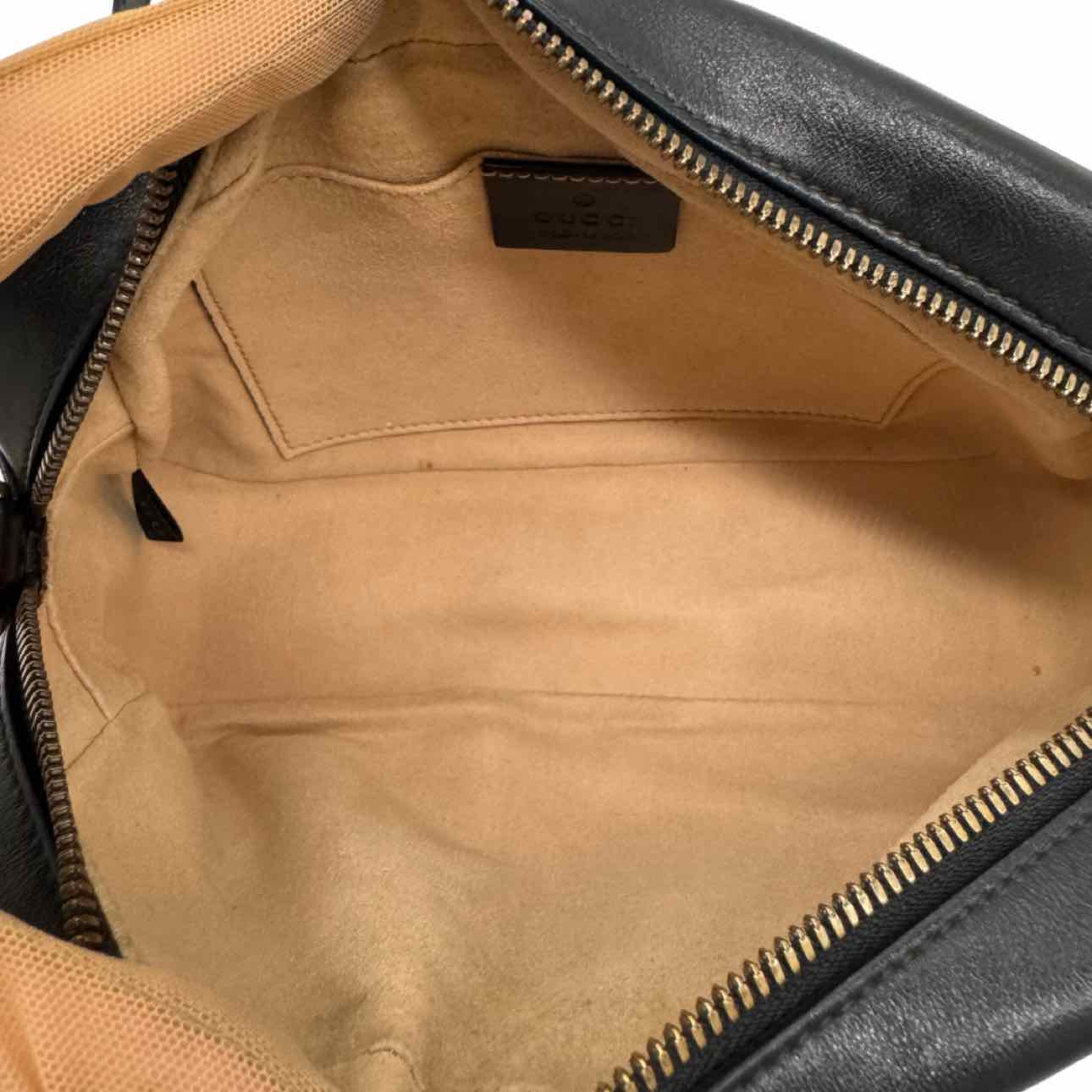 GUCCI Matelasse Chevron GG Marmont Small Camera Bag Black