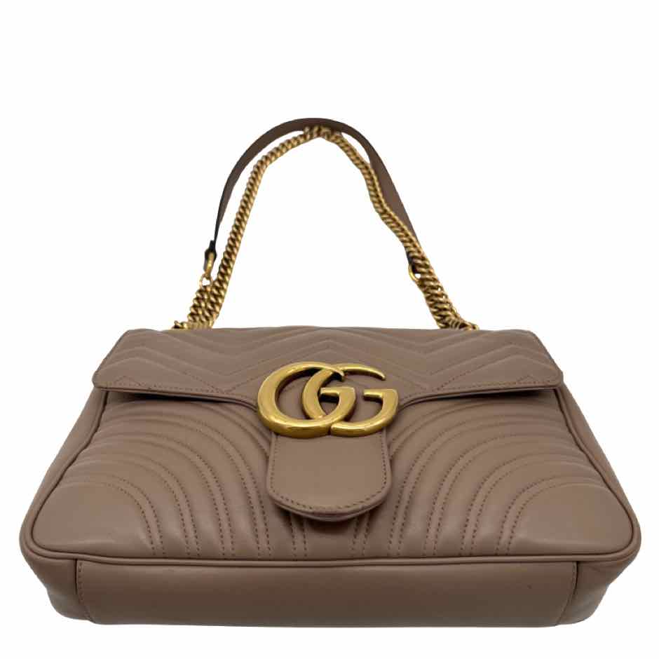 GUCCI Matelasse Medium GG Marmont Shoulder Bag Porcelain Rose