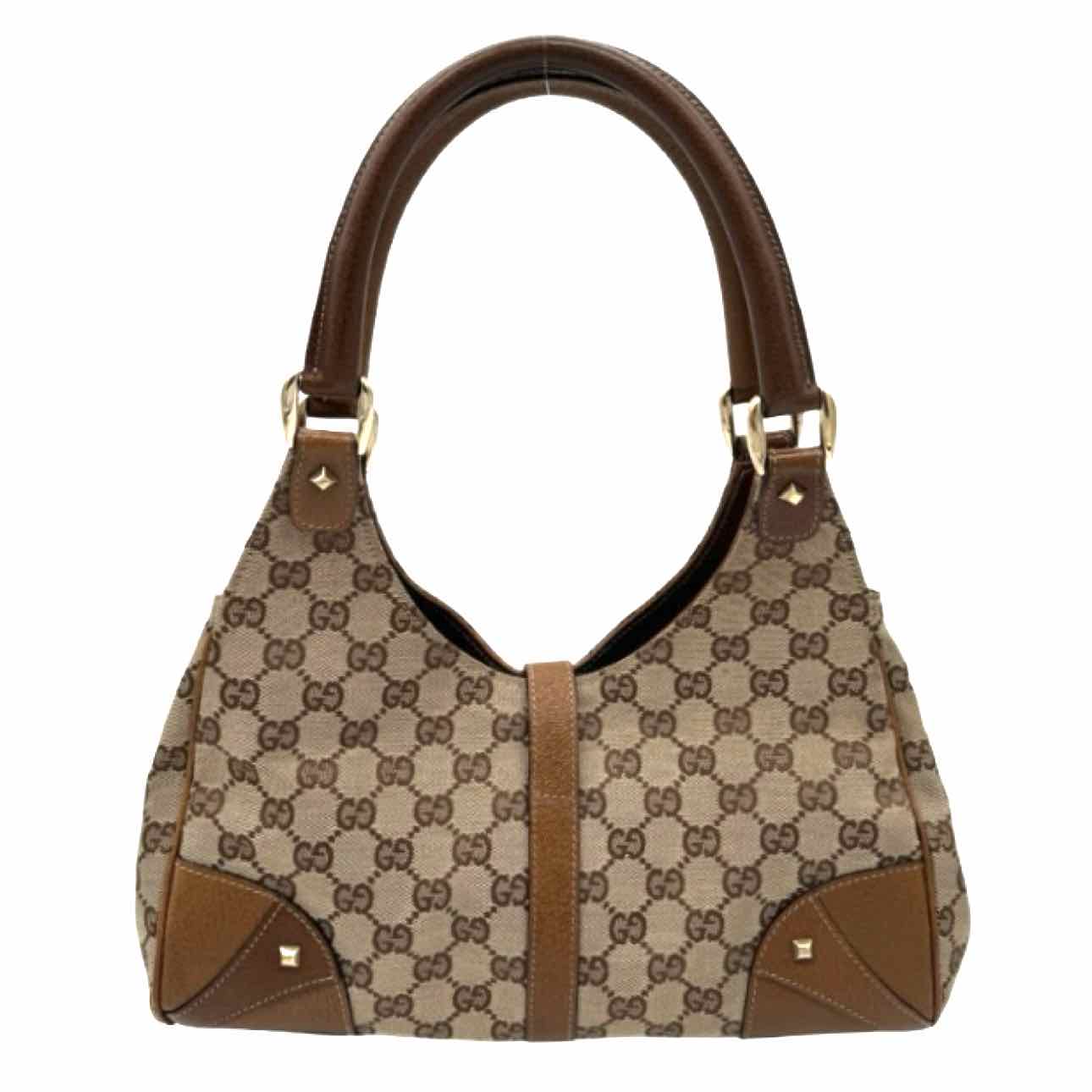 GUCCI Monogram Canvas Jackie Bardot Shoulder Bag