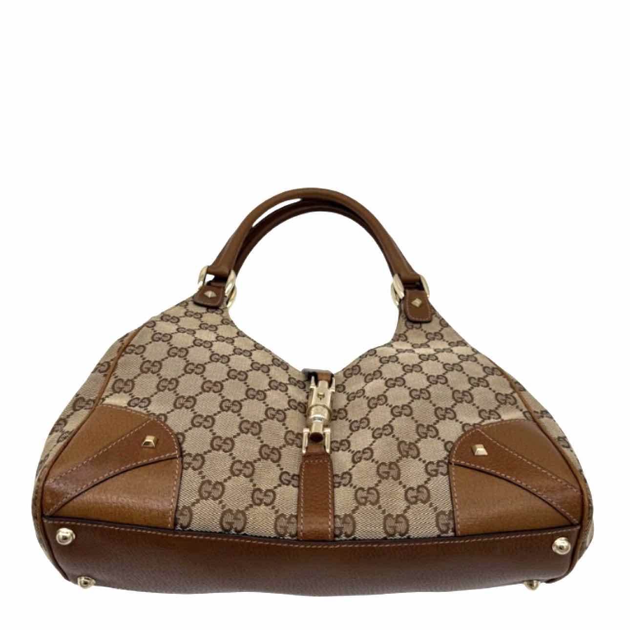 GUCCI Monogram Canvas Jackie Bardot Shoulder Bag