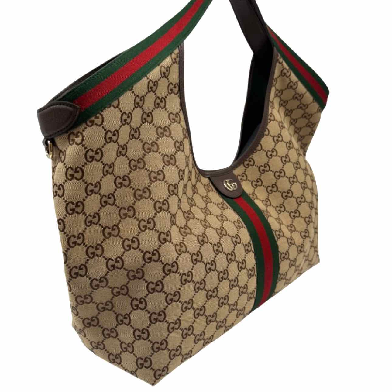 GUCCI Monogram Canvas Large Giglio Tote Bag