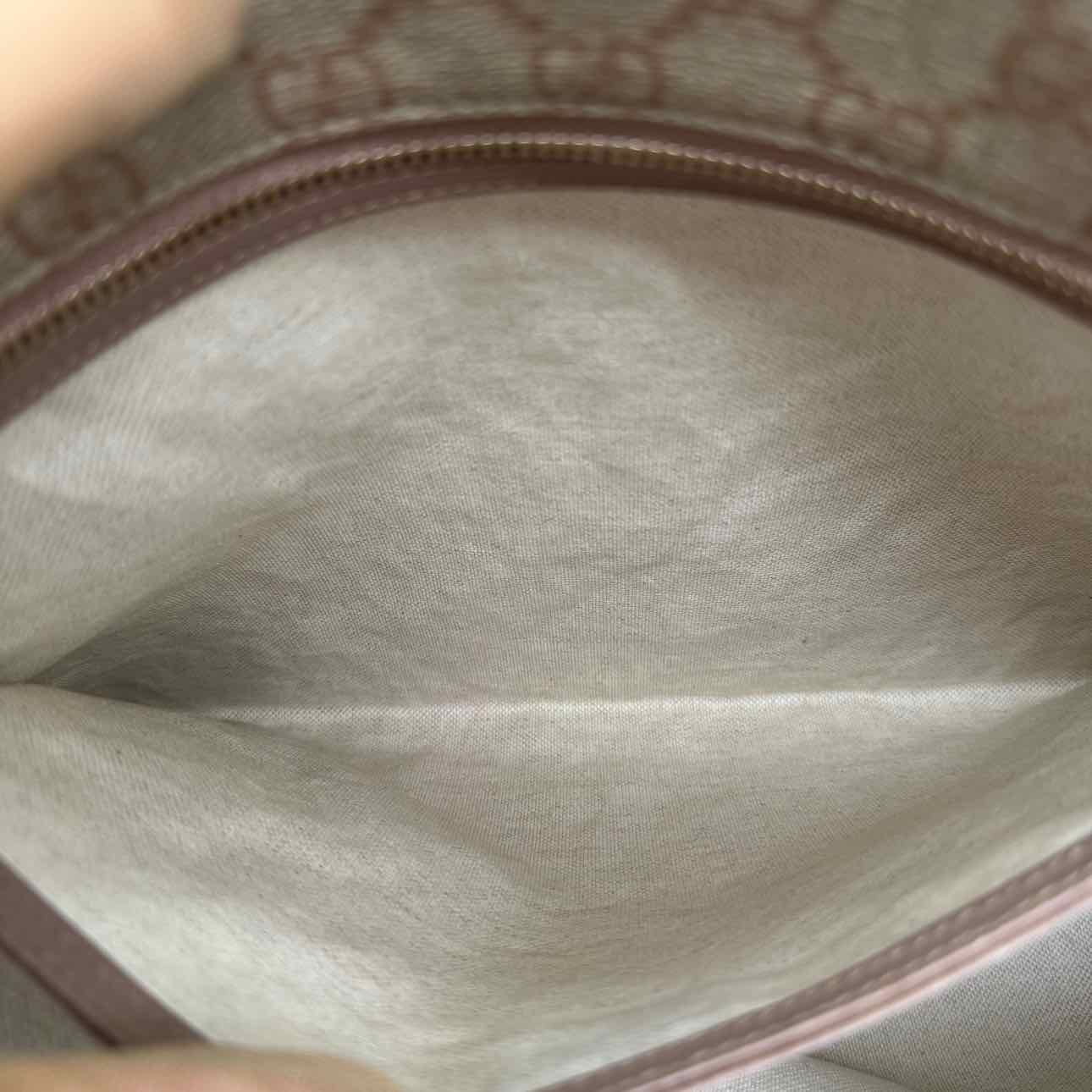 GUCCI Monogram Canvas Tote Bag Beige