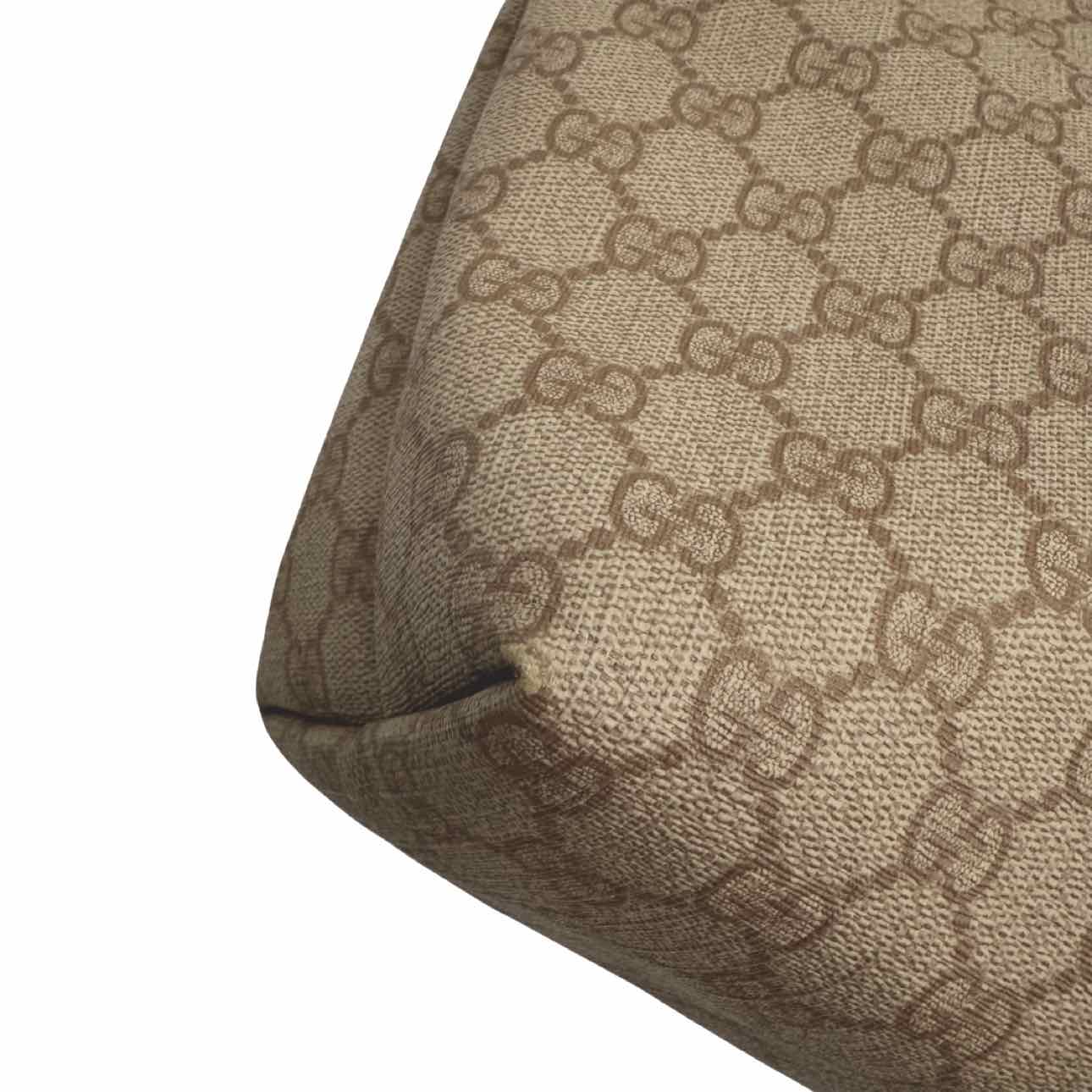 GUCCI Monogram Canvas Tote Bag Beige