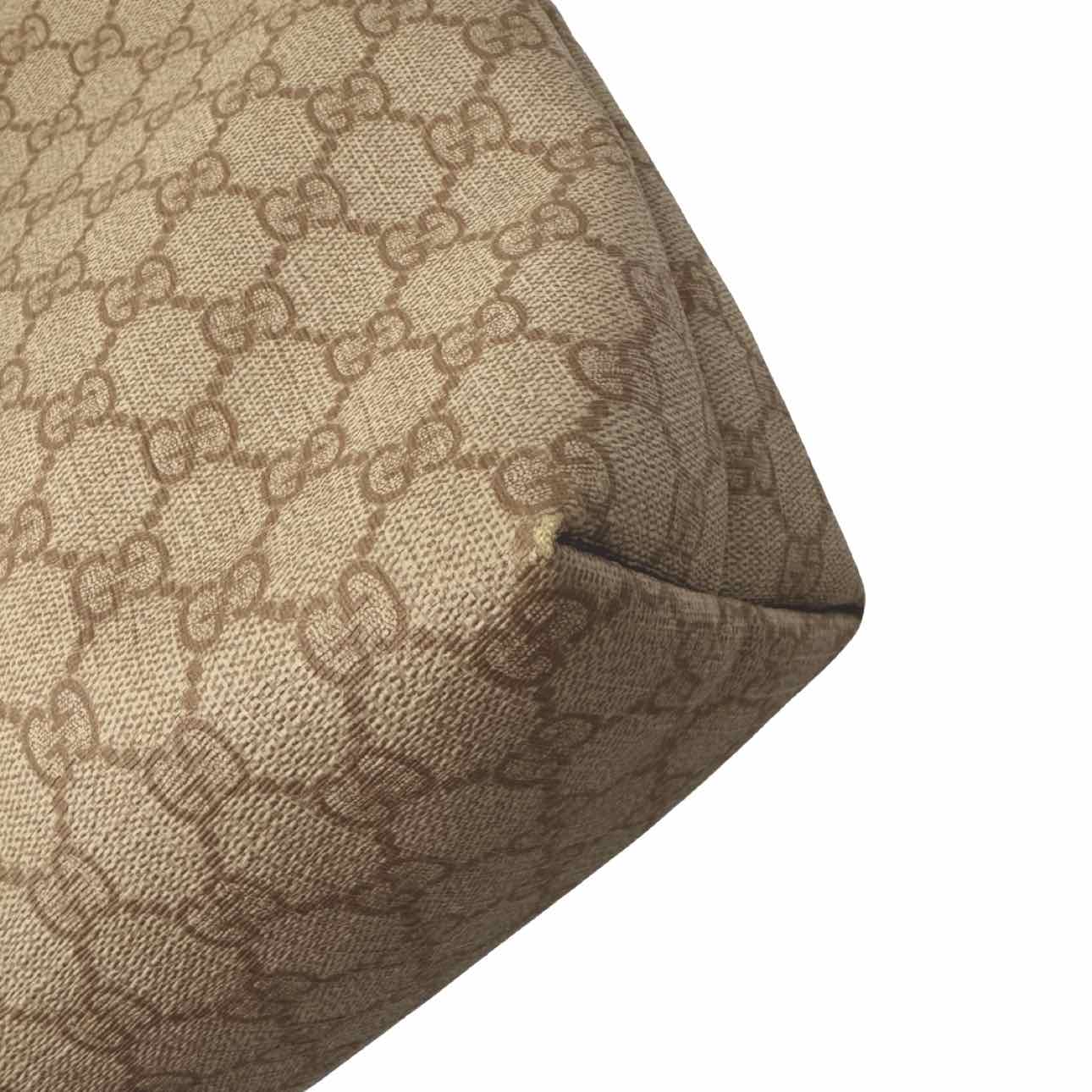 GUCCI Monogram Canvas Tote Bag Beige