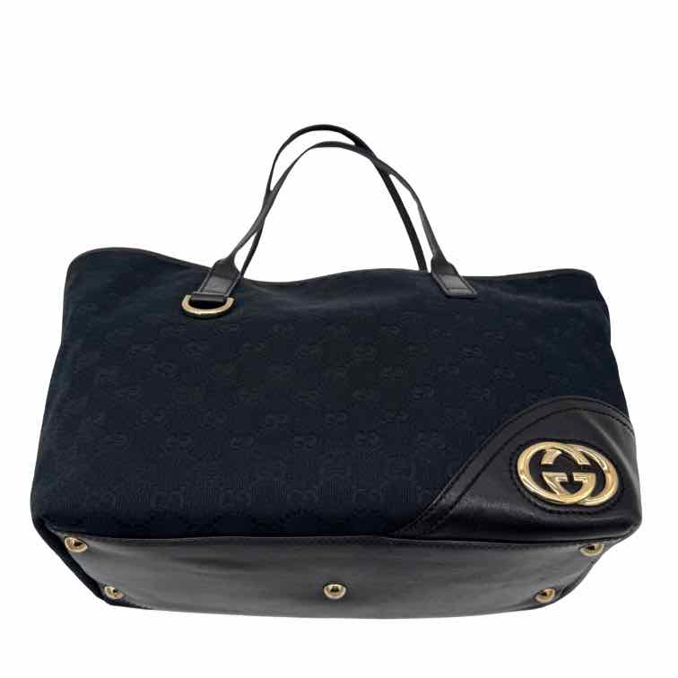 GUCCI Monogram Medium New Britt Black Shoulder Bag