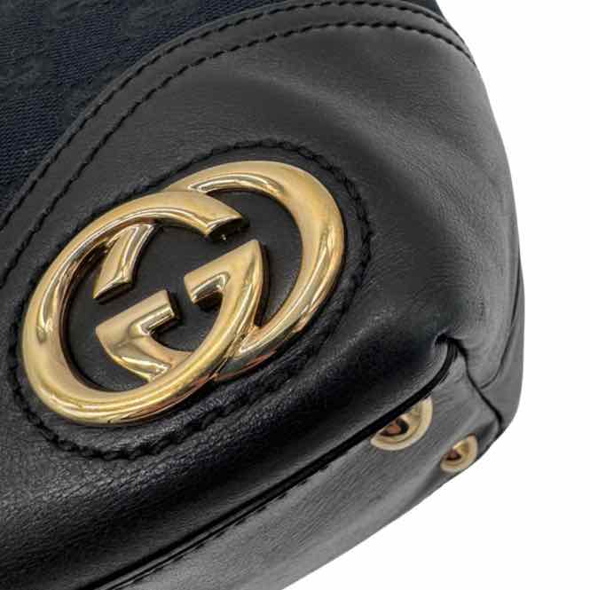 GUCCI Monogram Medium New Britt Black Shoulder Bag