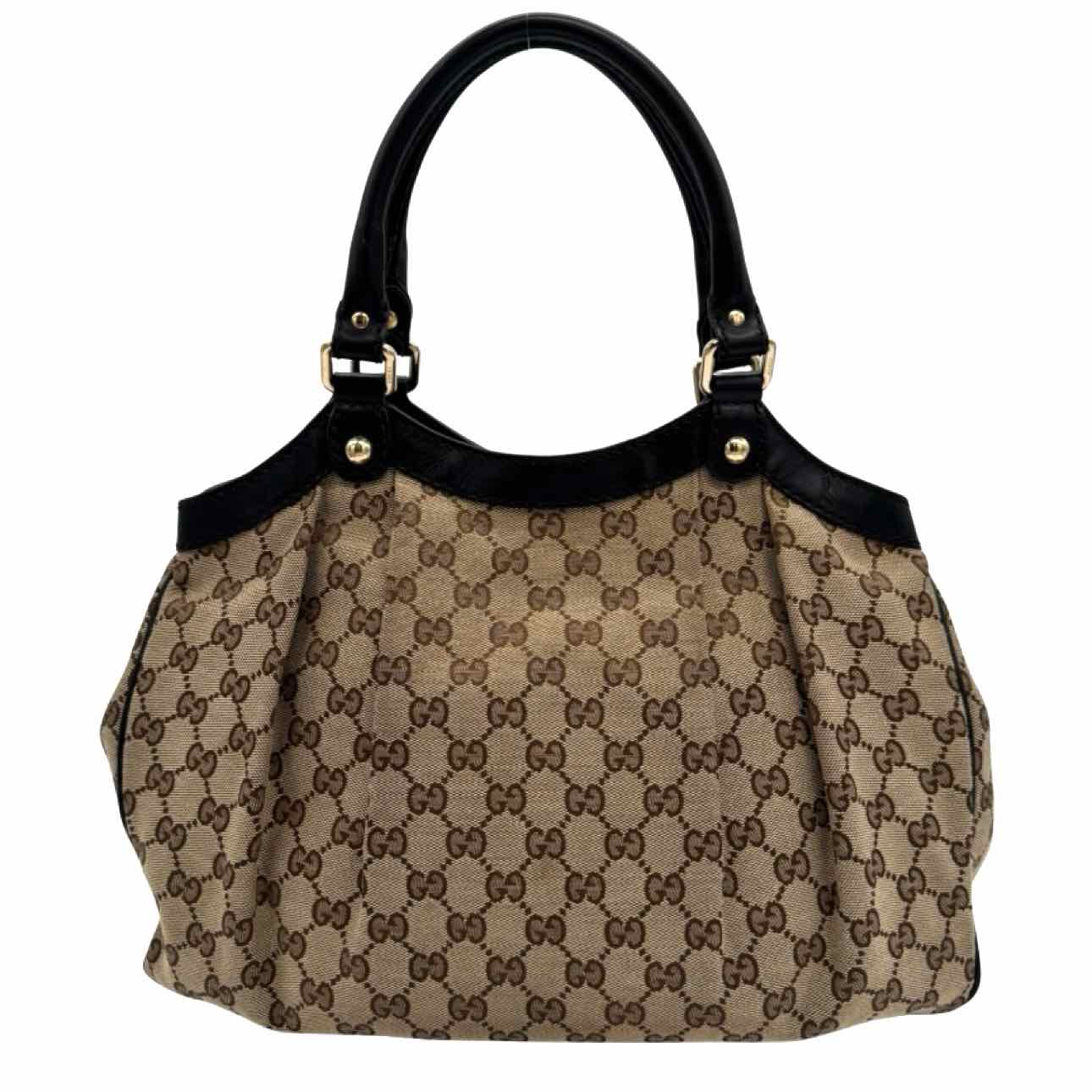 GUCCI Monogram Medium Sukey Tote Bag Brown