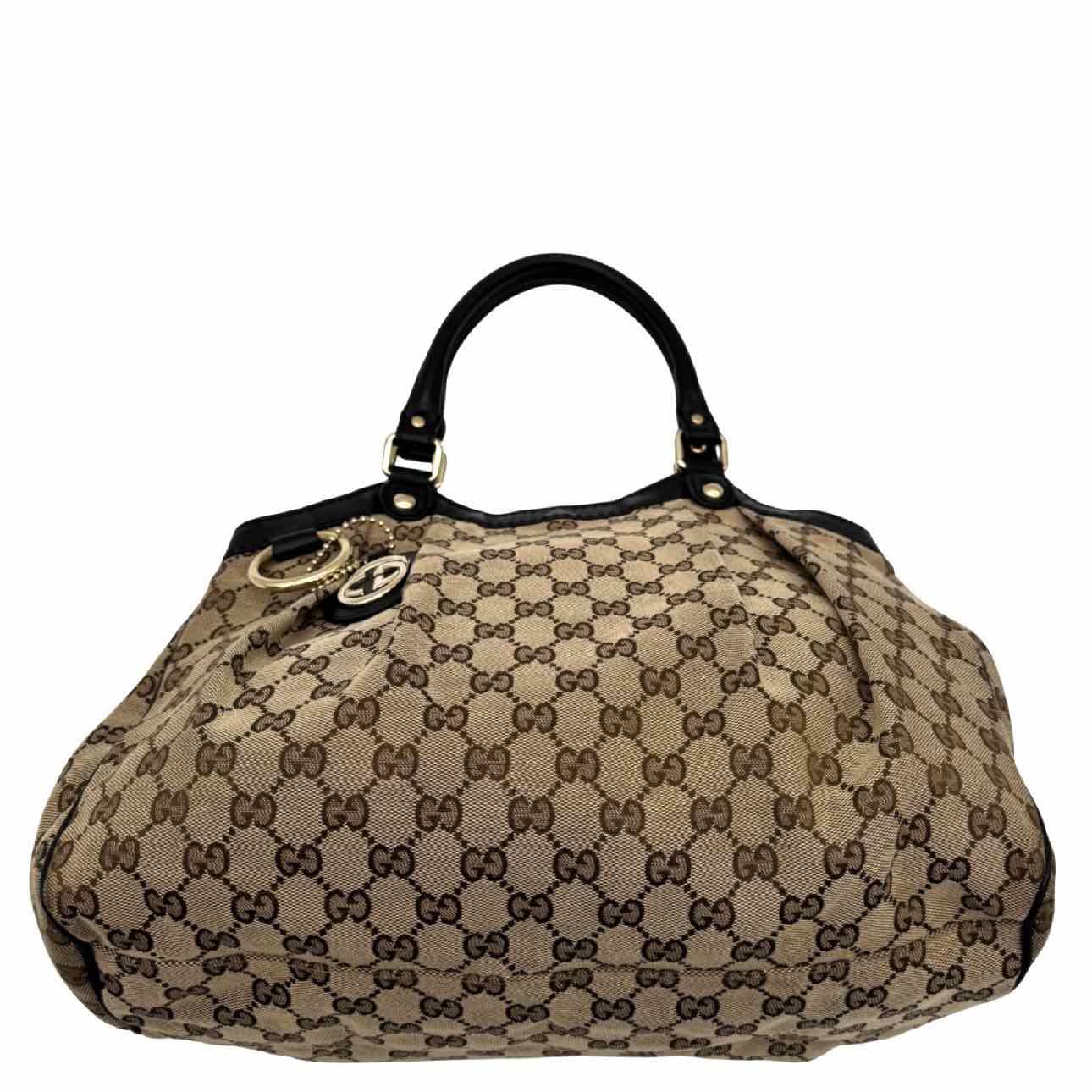 GUCCI Monogram Medium Sukey Tote Bag Brown