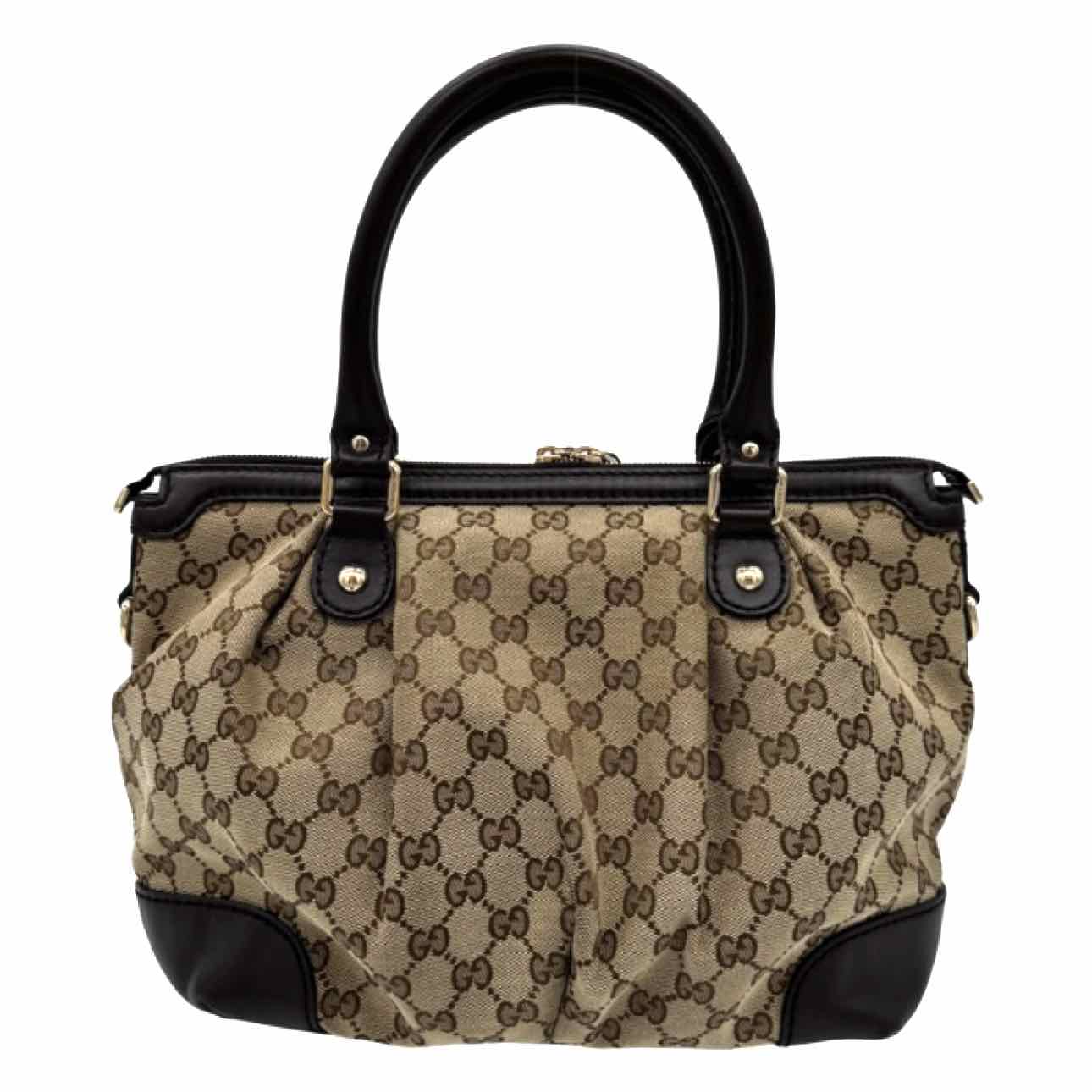 GUCCI Monogram Medium Sukey Tote Brown