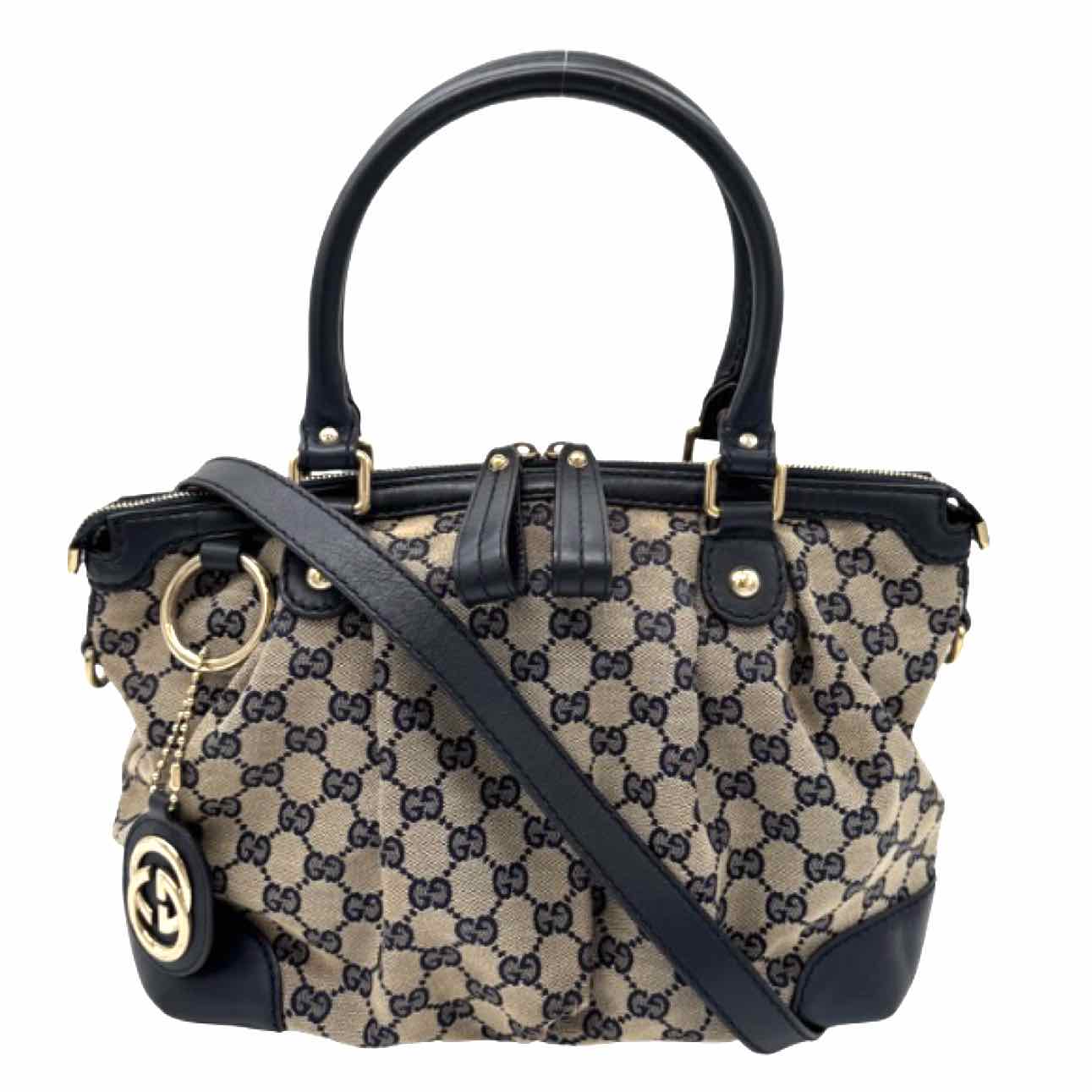 GUCCI Monogram Medium Sukey Tote Navy